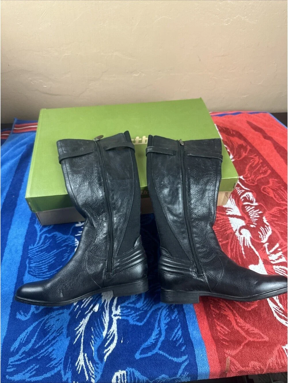 Earth Woodstock Black Tumbled Leather Size 6.5 M